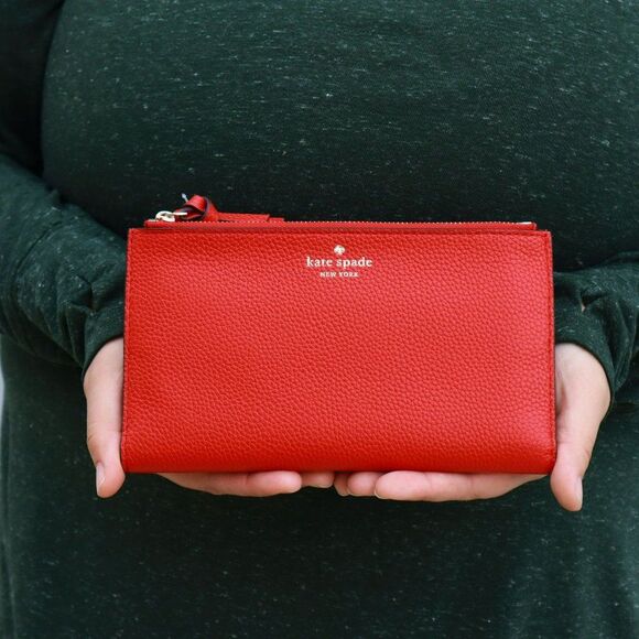 NWT Kate Spade Leather Mulberry Street Melea Travel Wallet Red - Picture 3 of 12